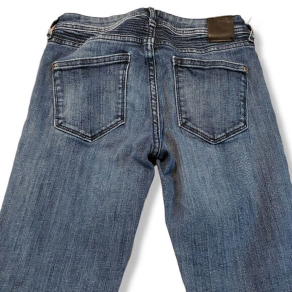 Zara Jeans Size 2 Zara Basic Dept Z1975 Moto Ankle Skinny Jeans Blue Denim Pants - Picture 4 of 6